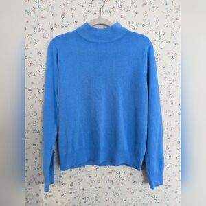 💙 Vintage Blair L Sweater Cowlneck Ribbed Waist Neck Sleeve Hem Soft Acrylic